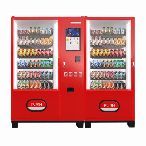 双橱柜饮料和点心自动售货机